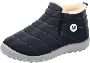 Childrens Winter Fleece Childrens Boots Flat Splashing Fleece Warm Short Tube Snow Boots Leather Kids Boots