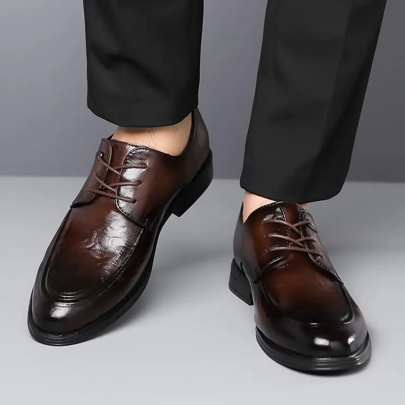 Dress Oxford for Men Brogue Men Lace-Up Business Dress Shoes Man Stylish New Shoes Leather Dress Mens Casual Office Party Wedding Shoe