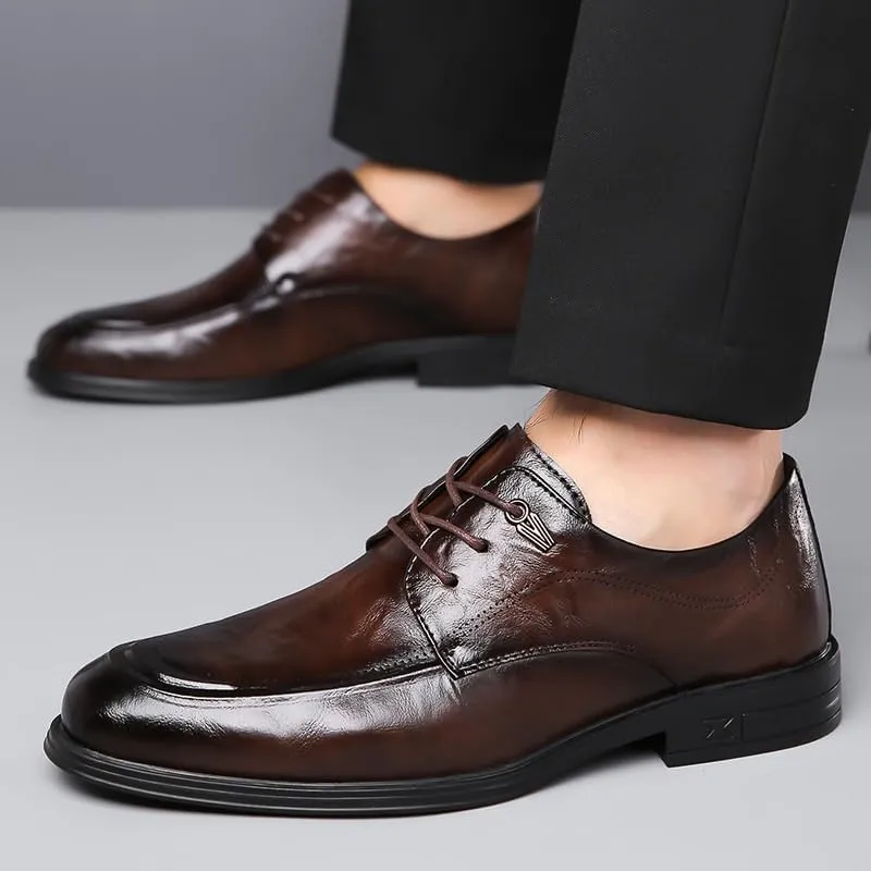 Dress Oxford for Men Brogue Men Lace-Up Business Dress Shoes Man Stylish New Shoes Leather Dress Mens Casual Office Party Wedding Shoe