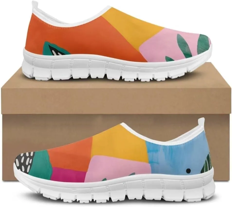 Jeiento Comfy Casual Shoes for Women Lightweight Time Off Sneaker Slip-On Loafers Causal Travel Walking Flat Shoes Jogging Shoes