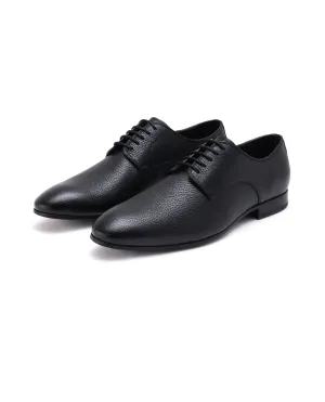Rare Rabbit Mens Black Milled Leather Derby Lace-Up Formal Shoes