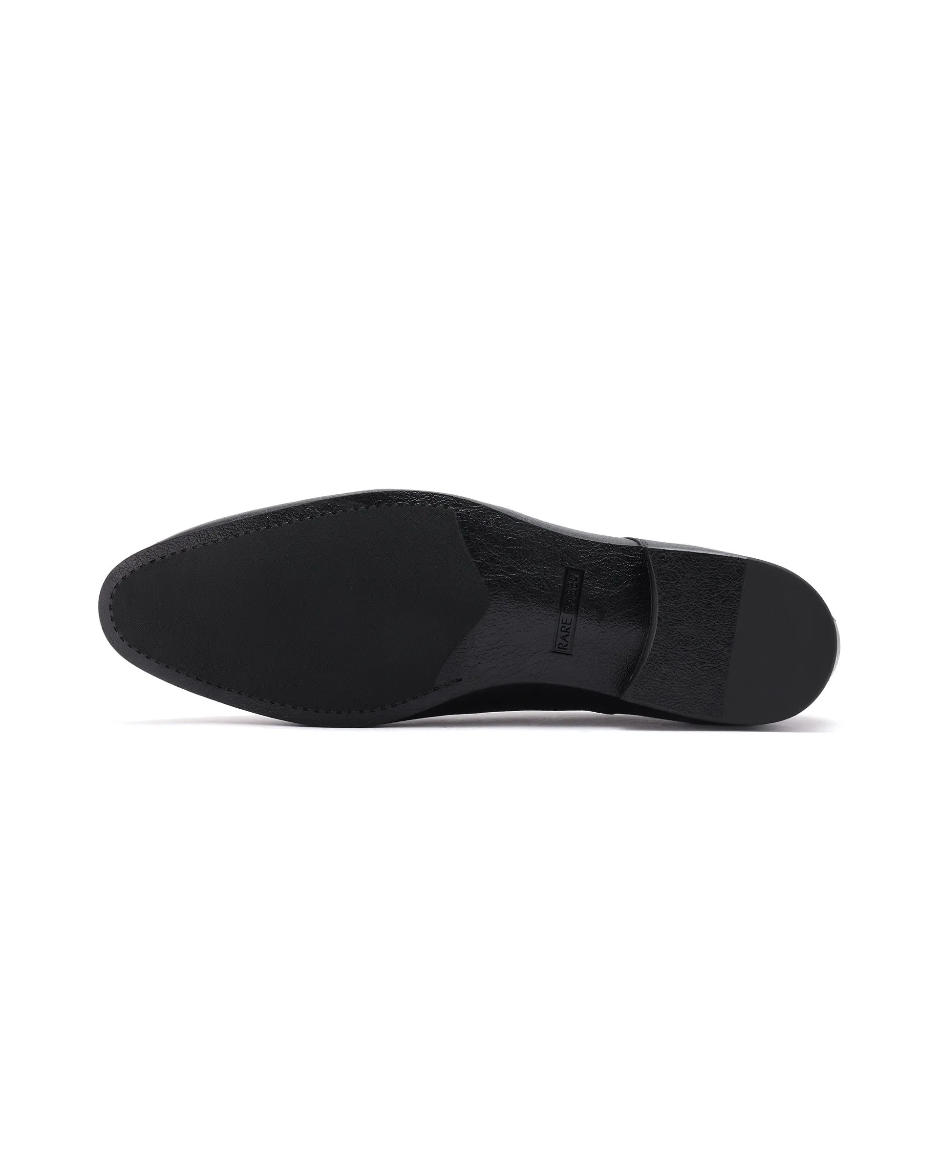 Rare Rabbit Mens Black Milled Leather Derby Lace-Up Formal Shoes
