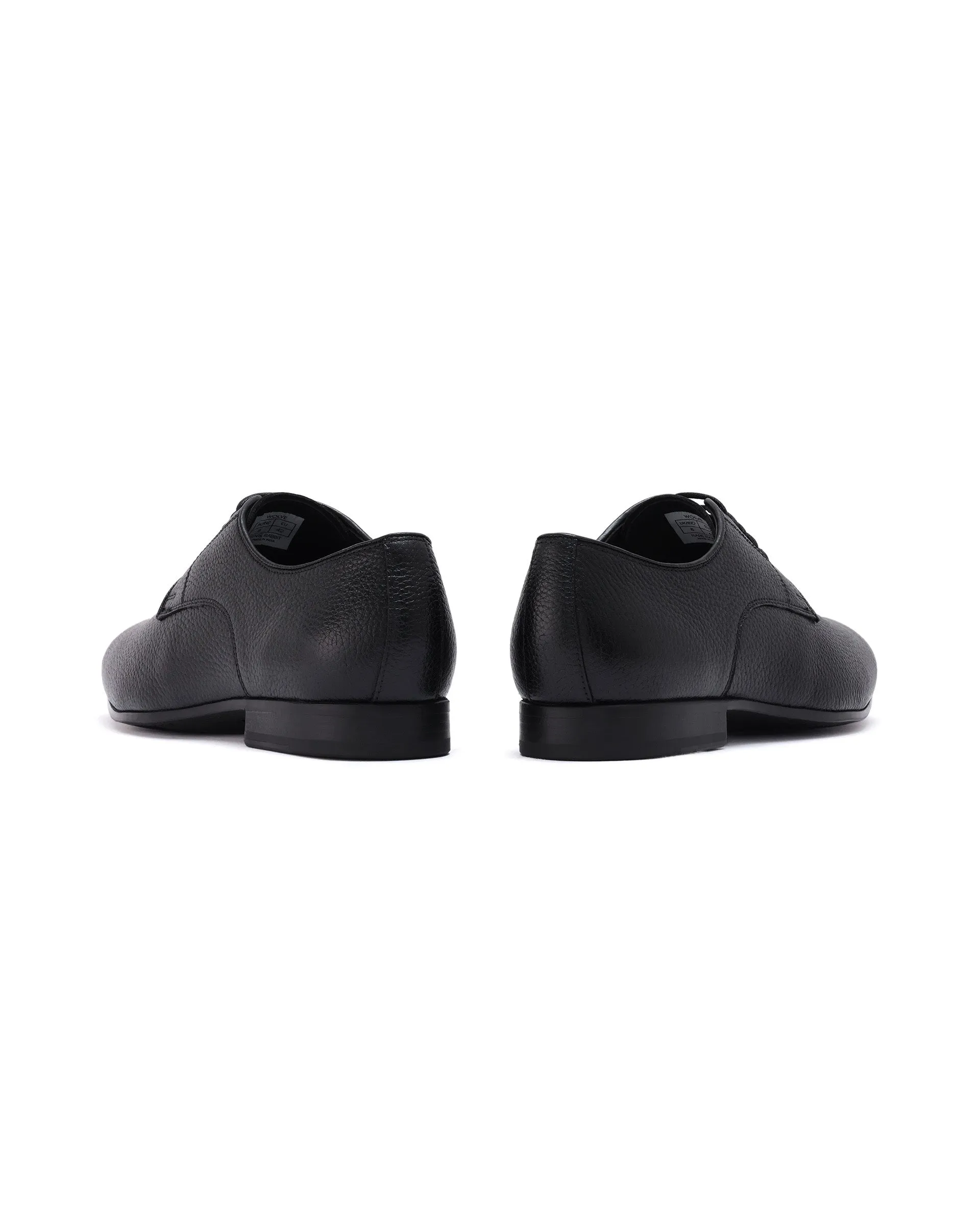 Rare Rabbit Mens Black Milled Leather Derby Lace-Up Formal Shoes