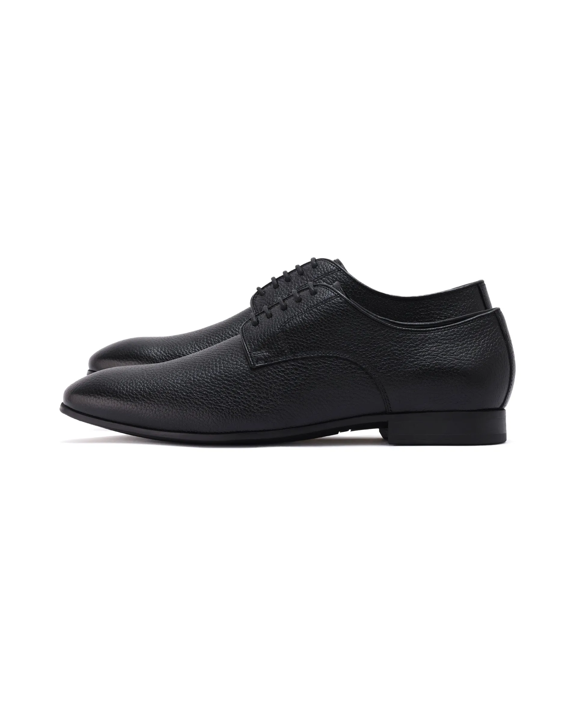 Rare Rabbit Mens Black Milled Leather Derby Lace-Up Formal Shoes