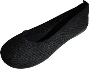 Women Black Loafer Shoes Mesh Slip on Low Heels Casual Shoes Chunky Heels Breathable Lightweight Flat Shoes