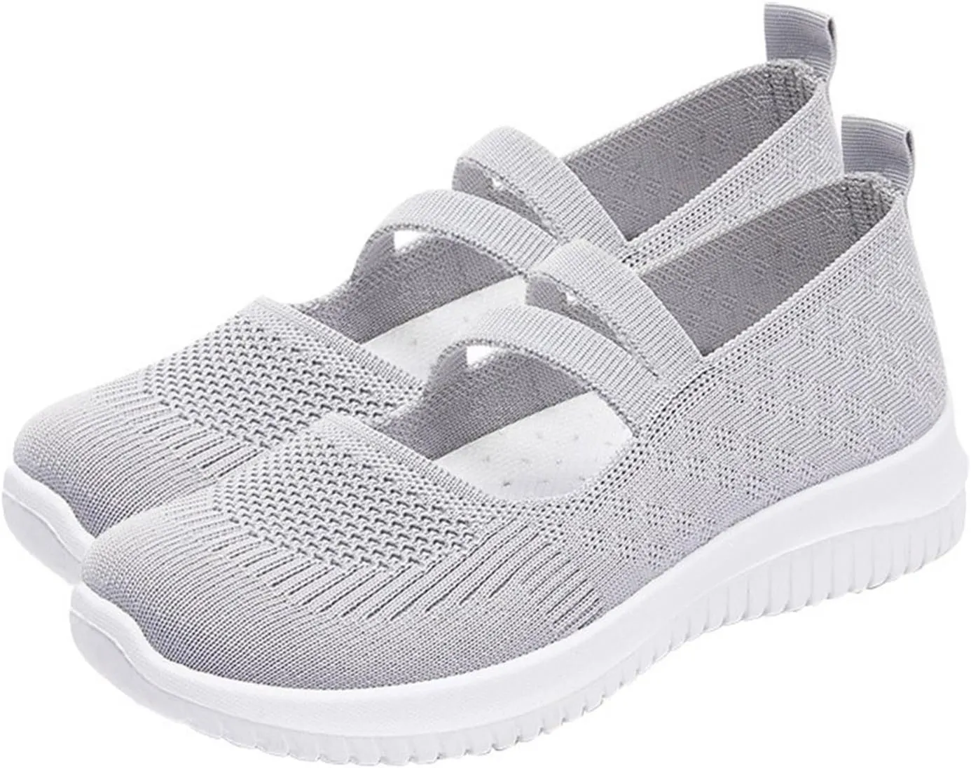Women Flat Shoes Loafers Breathable Woven Go Walking Soft Orthopedic Shoes Slip On Foam Shoes Arch Support Sneakers